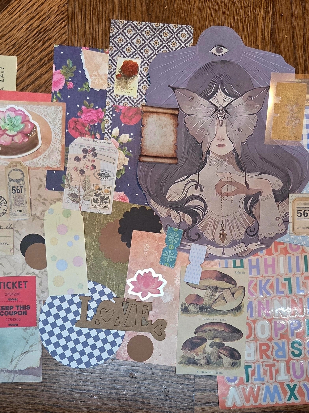 Assorted Home Office Arts & Crafts Ephemera Pack - Purple Accents